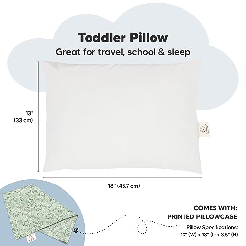 Toddler Pillow with Pillowcase, 13x18 My Little Dreamy Pillow (DinoDood) - color: Dinodood