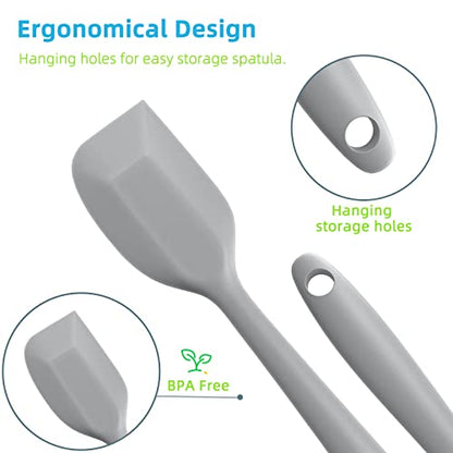 Secura Silicone Spatula,Non Stick Rubber Kitchen Spatulas,Suitable for Cooking,Mixing and Collect Milk Foam Gray small