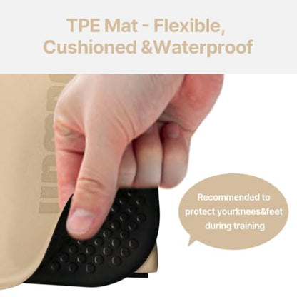 Foldable Yoga Mat 75"x31"x0.24" Portable Exercise Mat - color: Milky Coffee+Black