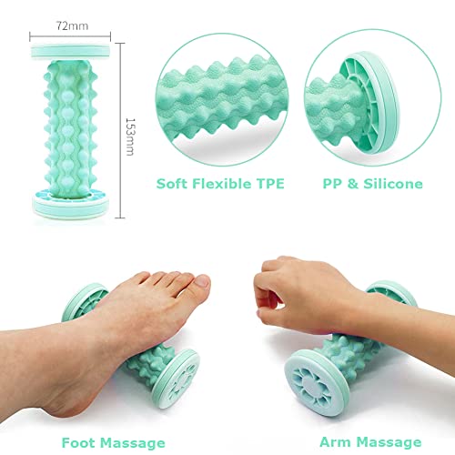 Foot Massage Ball & Foot Rollers 6 in 1 Set with Handheld Roller, Spiky Ball, Lacrosse Ball, Massage Roller, Steel Ball Massager for Relieve Plantar Fasciitis, Deep and Superficial