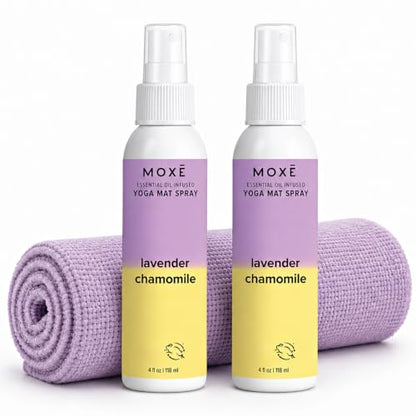 MOXE Yoga Mat Cleaner Spray, Lavender & Chamomile Essential Oil, 4oz, 2 PK - size: 4 Fl Oz (Pack of 2)