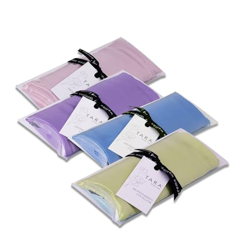 TARA Spa Therapy Aroma Wellness Aromatherapy Silk Eye Pillow, Relaxation Sooth Eye Strain, Calm Renew, Green