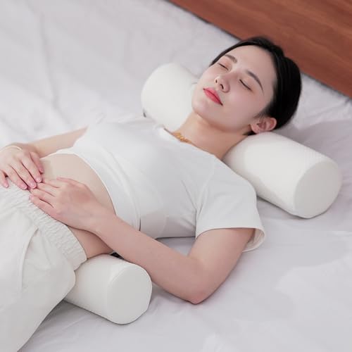 2 Pack Round Massage Table Bolster Pillow Pad, Bolster Pillow, Round Pillows, Suitable for Earthlite Massage Table (White, 5.9''x19.6'') - color: White, size: 5.9''x19.6''