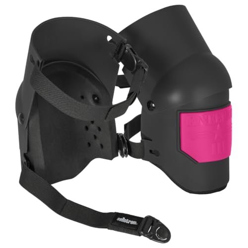 Sellstrom KneePro Professional Construction Kneepads for Work - Men & Women | Knee Pads for Roofing, Flooring, Gardening, Thick Foam Cushion, Heavy-Duty Hard Shell, No-Slip Double Straps & Grip Kneecap - color: Pink