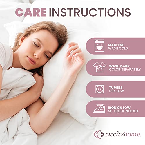 CirclesHome Pillow Protectors 2 Pack Queen Zippered - 100% Cotton Breathable Pillowcases - Protects Pillows from Dirt, Dust and Debri (Queen- Set of 2 - 20x30) - color: 1 - White, size: Queen (20 x 30 inches) - Set of 2