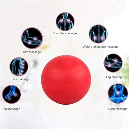 WOVTE Massage Lacrosse Ball for Sore Muscles, Shoulders, Neck, Back, Foot, Body, Deep Tissue, Trigger Point, Muscle Knots, Yoga and Myofascial Release (Blue) (Red Purple) - color: Red Purple