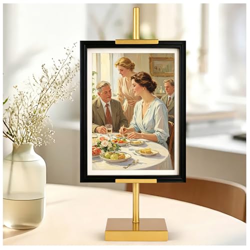 18'' Adjustable Tabletop Easel Stand, Gold Easel for Display | Steady and Elegant Picture Easels for Display, Picture Frame Stand, Adjustable Art Easel,Picture stand for Artwork, Photo. - color: Gold, size: 18inch