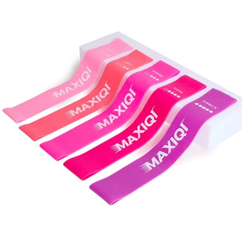 Resistance Loop Exercise Bands Set of 5, 5 Resistance Levels Elastic Workout Bands for Strength Training, Stretching, Yoga, Pilates, Physical Therapy, Home Gym for Men Women, with Guide & Carry Bag