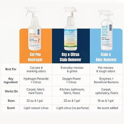 Natural Odor and Stain Remover Spray - Unscented Plant-Based Child and Pet Safe Cleaner Earth-Friendly Odor Eliminator Eco Cleaning Products for Home, Carpet, Upholstery 16 oz - size: 16 Fl Oz (Pack of 1)