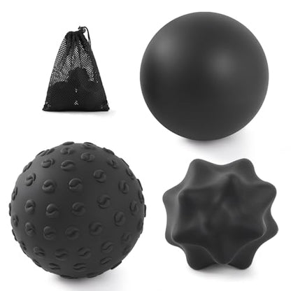 Silicone Massage Lacrosse Ball Set, Smooth, Textured & Spiky - style: Spiky Ball Set