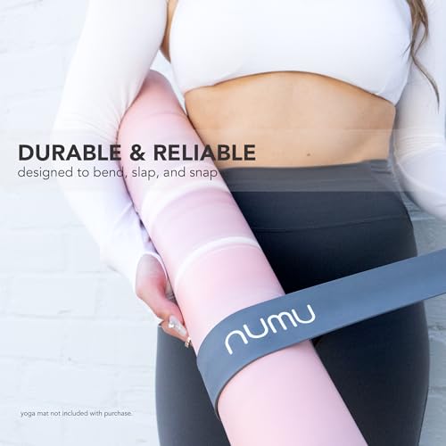 Numu Yoga Mat Strap Slap Band - Easy Snap On to Keep Exercise Mat Tightly Rolled and Secured for Yoga Mat Storage and Travel - color: Gray