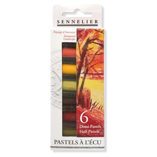 SENNELIER Extra-Soft French Pastel for Professional Artists, Autumn inspired Half Pastel Set of 6 - color: Autumn