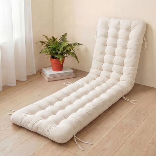 Wenqik Long Floor Cushion Large Floor Cushion with Brushed Cotton 74.8 x 27.5 x 3.15 in Jumbo Lounger Pillow for Outdoor Indoor Bay Window Meditation Yoga Reading Sleeping(White) - color: White