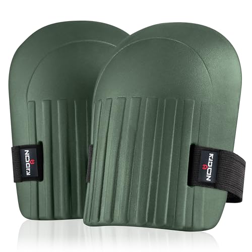 NoCry Gardening Knee Pads for Women and Men – Waterproof Foam Padding in a Lightweight Yet Durable Design; Easy to Wear with Adjustable Elastic Hook-and-Loop Straps – Ideal for the Garden and Yard Work - color: Green, style: 1-strap