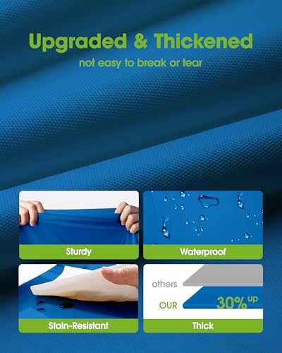 Pureegg Plastic Table Cloth Disposable 8 Pack, 84 Inch Round, Blue | Graduation Party, Class of 2026, Leakproof & Sturdy, Blue, Round Tablecloth - color: Blue, size: 84" Round