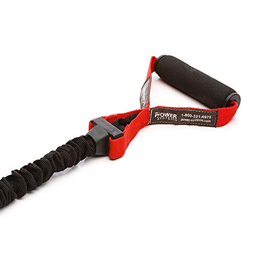Power Systems Covered Resistance Tube with Handles, 48 Inch, Nylon Sleeve Protected Exercise Band for Strength Training, Physical Therapy, Stretching, 6 Color Coded Resistance Levels - color: Medium