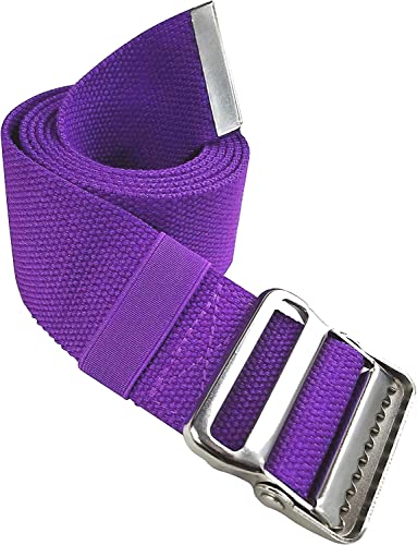 LiftAid Transfer and Gait Belt 60 Inch with Metal Buckle and Loop - Walking, Standing and Transfer Assist Aid for Seniors, Elderly Patients, Caregiver, Nurse, Therapist (Purple) - color: Purple