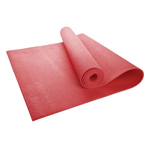 Bulk Yoga Mats, 10 Pack, 4mm Thick, 68x24in | Bulk Non Slip Exercise Mats for Workout, Stretching, Fitness - Wholesale Non Toxic Gym Mats for Home, Schools and Studios - color: Red
