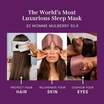 DROWSY Silk Sleep Mask - Face-Hugging, Padded Cocoon for Luxury Sleep in Total Darkness - 100% Pure Mulberry Silk (Purple Martini) - color: Purple Martini, size: 1 Count (Pack of 1)