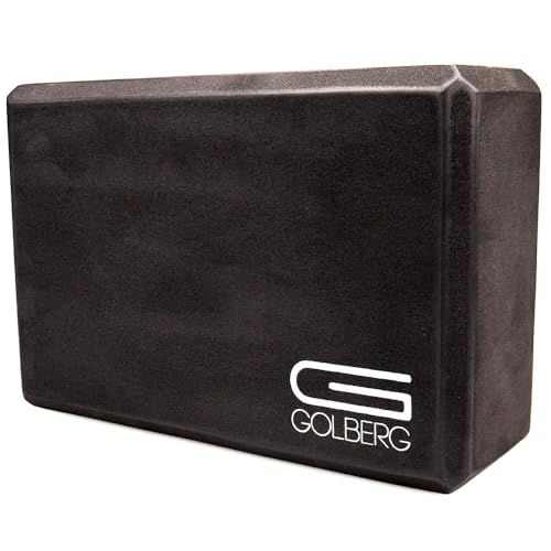 Golberg Foam Yoga Block – For Fitness, High Intensity Support and Improving Strength or Flexibility Pink/Green/Dark Green/Purple/Blue – 1/2/4 Pack - color: 4 Pack - Black