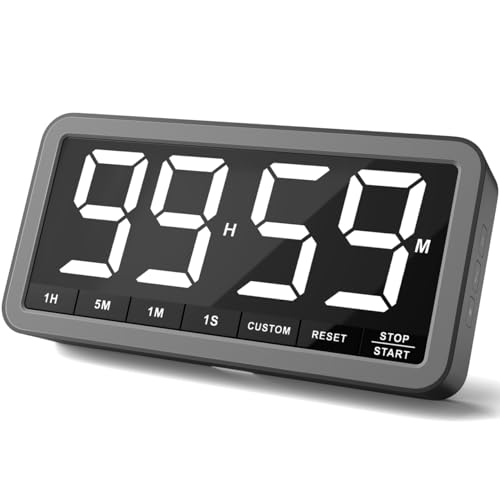 VOCOO Large 7.8" Digital Timer, Magnetic LED Timer for Kitchen & Classroom - color: Space Grey