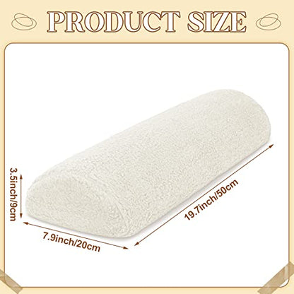 Sintuff Recliner Leg Rest Cushion Sofa Footrest Pillow with Cover Half Moon Bolster Pillow Under Knee Pillow for Sleeping On Back Alleviating Pain, 19.7 x 8 x 3.5 Inch (Beige) - color: Beige