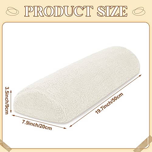 Sintuff Recliner Leg Rest Cushion Sofa Footrest Pillow with Cover Half Moon Bolster Pillow Under Knee Pillow for Sleeping On Back Alleviating Pain, 19.7 x 8 x 3.5 Inch (Beige) - color: Beige