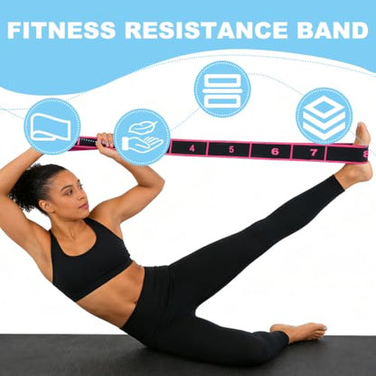 5 Pack Fitness Resistance Bands, Fitness Resistance Band for Stretching and Yoga, Applicable to Pilates, Flexibility Training, Full Body Workout