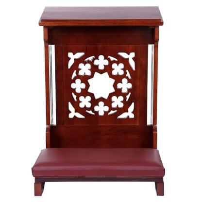 Solid Maple Folding Padded Kneeler, Walnut, Savona - color: Savona Walnut