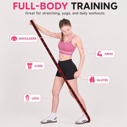 Resistance Exercise Bands, 12-Loop Stretch Strap for Yoga, Leg Exercise, Lower Back Stretch, Stretching, Gym and Home Workout