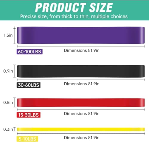 Alllvocles Resistance Band, Pull Up Bands, Pull Up Assistance Bands, Workout Bands, Exercise Bands, Resistance Bands Set for Legs, Working Out, Muscle Training, Physical Therapy, Shape Body, Men Women - color: 0.3-1.3in
