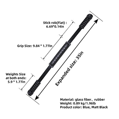Elastic Fitness Stick Elastic Bar Body Exercise Bar Muscle Training for Exercise Tremor Stick Shoulder Rehabilitation Physical Therapy, Aerobics,Body Shaping Home Gym Yoga, Pilates - color: matt black