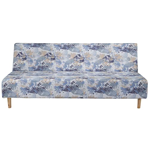 MIFXIN Stretch Armless Sofa Cover Futon Slipcover Elastic Spandex Folding Sofa Bed Non-Armrest Couch Cover Furniture Protector for Foldable Sofa Without Armrests (Light Blue) - color: Light Blue