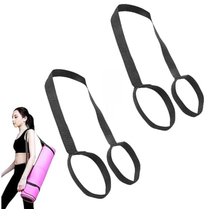 2Pcs Yoga Mat Straps For Carrying - Yoga Mat Elastic Straps, Adjustable Yoga Carrying Strap Holder Straps, Exercise Mat Carrier Strap, Weight Loss Fitness Binding Rope, Fitness Accessories