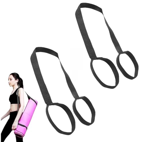 2Pcs Yoga Mat Straps For Carrying - Yoga Mat Elastic Straps, Adjustable Yoga Carrying Strap Holder Straps, Exercise Mat Carrier Strap, Weight Loss Fitness Binding Rope, Fitness Accessories