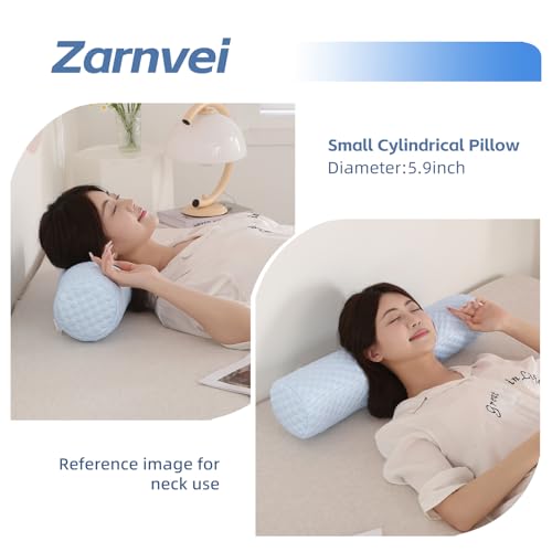 Summer Cool Touch Cylindrical Body Pillow, Round Bolster Pillow for Sleeping, Sofa Headrest Cushion, Blue, Grey，Multiple (Blue, 23.6 * 5.9in) - color: Blue, size: 23.6*5.9in