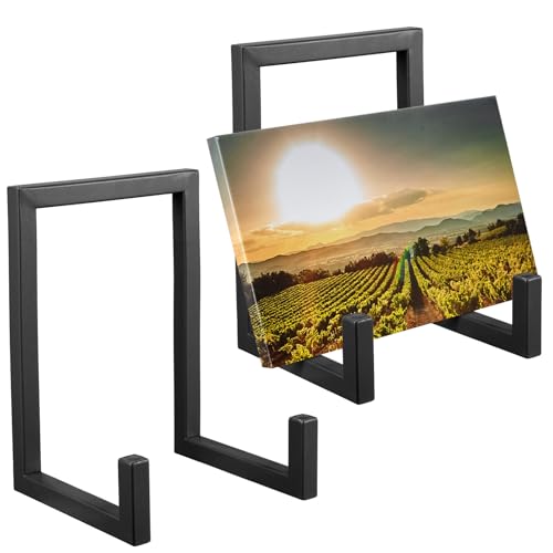 2 Pcs Large Plate Stands for Display Metal Frame Holder, Black, 10 Inch | Plate Display Stand, Picture Frame Stand, Decorative Table Top Easels for Picture Book, Platter, Photo - color: Black, size: 10 Inch