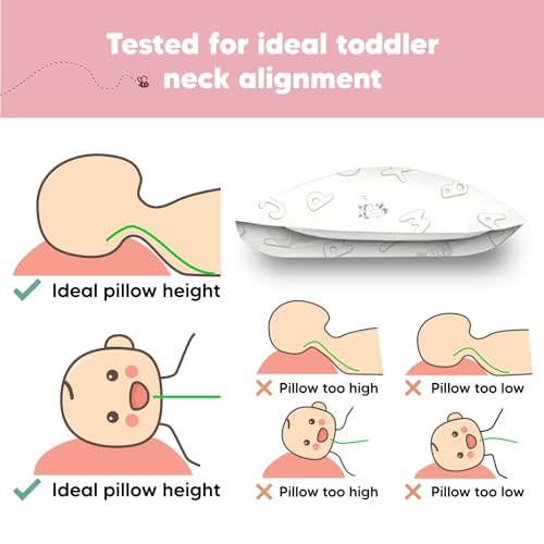 Toddler Pillow with Pillowcase, 13x18 My Little Dreamy Pillow (ABC Land) - color: Abc Land