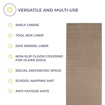 Ascend 6mm Thick Yoga Mat Roll, 50ft x 24in - color: Mocha