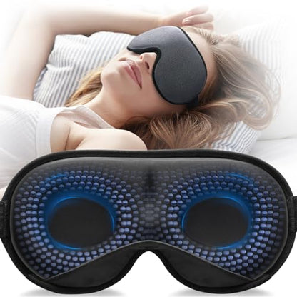 YFONG Weighted Sleep Mask for Women Men, 3D Light Blocking Eye Mask, Gray - color: Gray