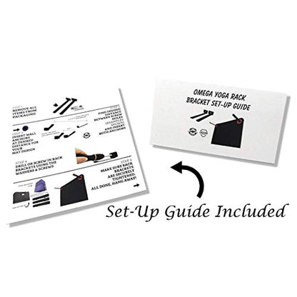 IRON AMERICAN Yoga Mat Hanger - Adjustable Hooks for Exercise Mats, Foam Rollers & Gym Equipment Storage - Wall Mounted - Hardware Included - (6.75" x .75") - American Steel - style: 2-PAIR