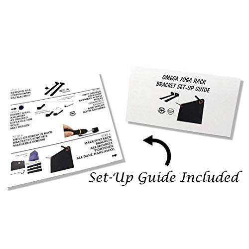 IRON AMERICAN Yoga Mat Hanger - Adjustable Hooks for Exercise Mats, Foam Rollers & Gym Equipment Storage - Wall Mounted - Hardware Included - (6.75" x .75") - American Steel - style: 3-PAIR