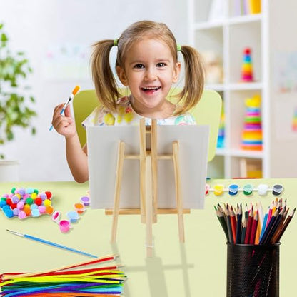 8 Pack16 x7.7 Wooden Easel,Easel Stand for Painting,Tabletop | Easel Stand for Painting for Artist/Students/Beginners, Portable Canvas Photo Picture Sign Holder - style: 16'' - 8 PK