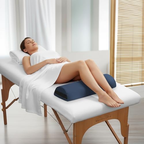 Saloniture Jumbo Half Round Massage Table Bolster Under-Knee Pillow Pad - 26 x 9 x 4.5 Inch - Blue - color: Blue