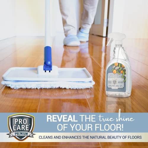 ProCare Citrus Floor Cleaner (Made in USA) | Streak Free Cleaner for Tile, Stone, Laminate, Vinyl & Natural Wood Floor Cleaner for Mopping, Floor Cleaning Solution with Citrus Aroma -32oz Spray Bottle - size: 32 Fl Oz (Pack of 1)