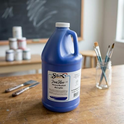 Sax True Flow Heavy Body Acrylic Paint, 1/2 Gallon, Ultramarine Blue - 439280, 64 Fl Oz (Pack of 1) - color: Ultramarine Blue