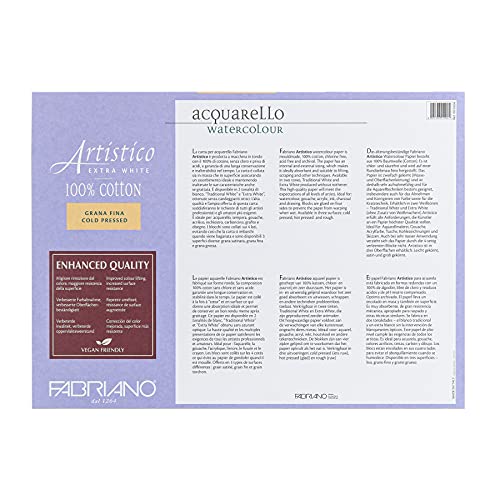 Fabriano Artistico Watercolor Block, 10 x 14, Extra White - size: 10x14
