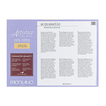 Fabriano Artistico Watercolor Block, 10 x 14, Extra White - size: 10x14