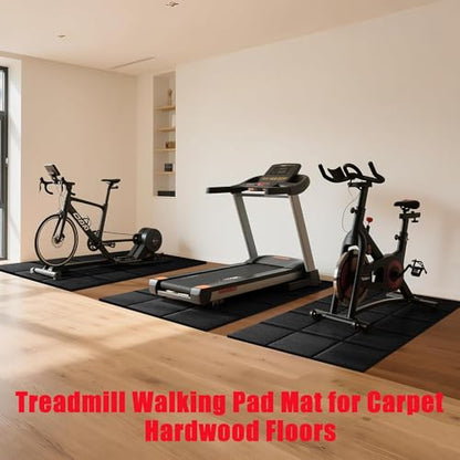 THAILE Treadmill Mat, 79" x 39" x 5mm, Carpet & Hardwood Floor Protector | 5mm Cushioning & Wide Coverage: Reduces vibration under treadmills, walking pads and exercise bikes while protecting floors - size: 79"L x 39"W x 0.2"Th