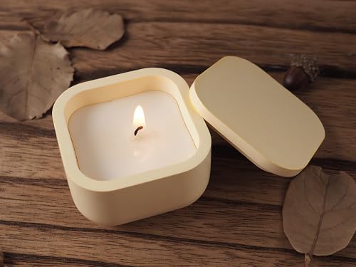 2Pcs Round Square Jar Silicone Mold for Cement Plaster Resin DIY Craft ﻿ | Smooth silicone for easy demolding, id design for storage box. Heat-resistant reusable, fits concrete, resin & plaster